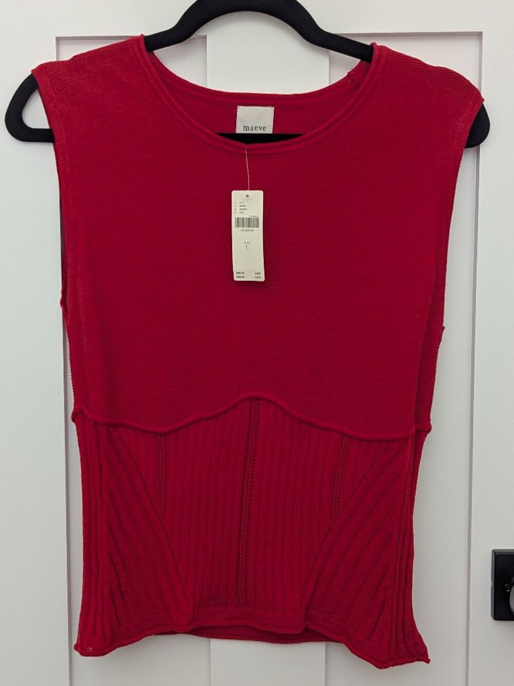 Maeve Anthropologie Red Sleeveless Sweater Vest Size L